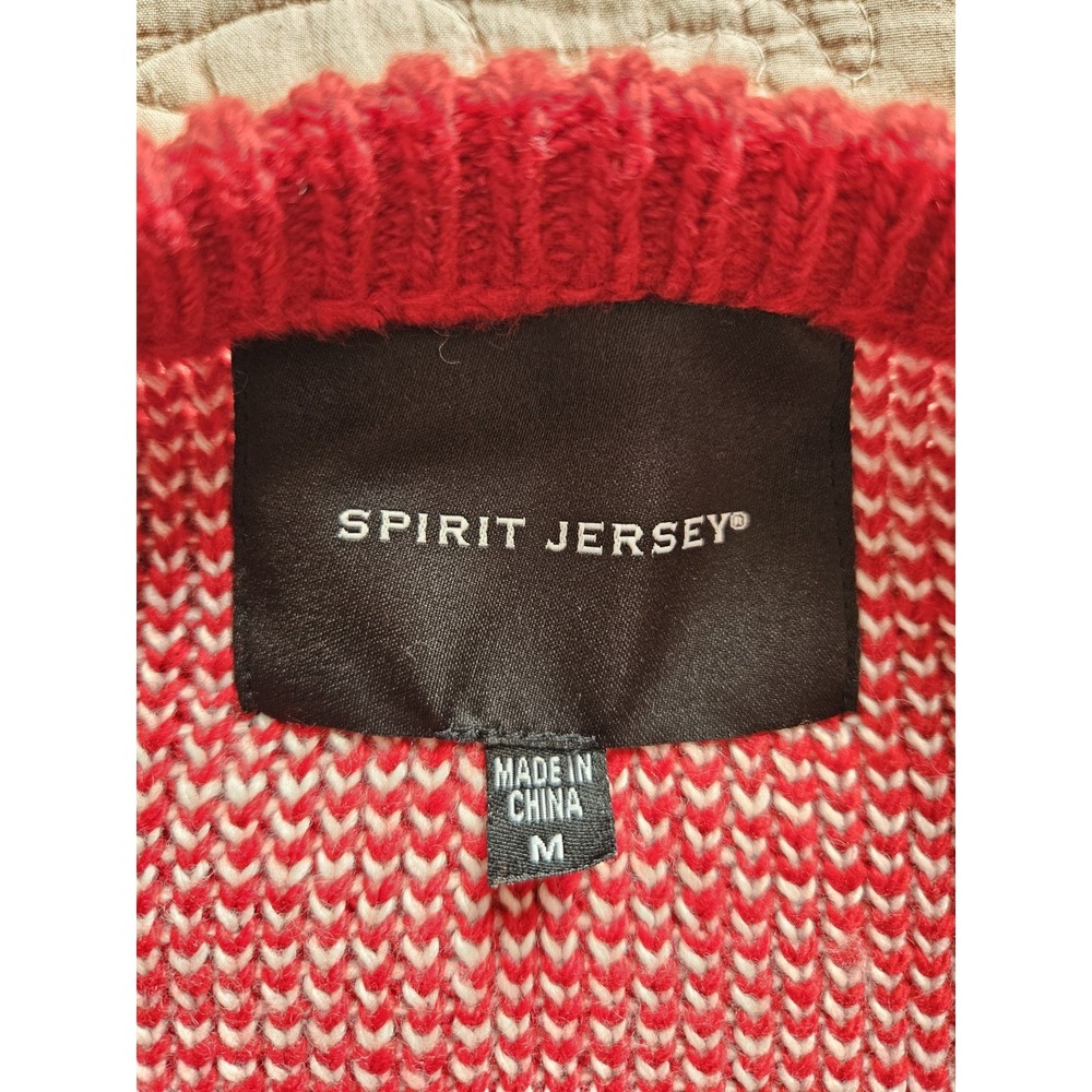 NWOT Spirit Jersey Women's New York Red Ivory LS Knit Sweater & Shorts Set, Med. - Picture 5 of 12